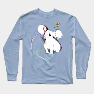 Cheese Time - Cute Mouse Art Long Sleeve T-Shirt